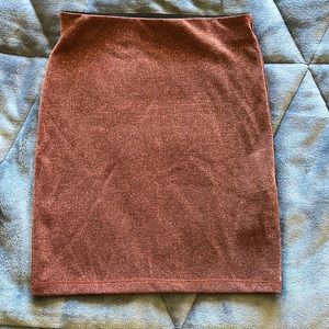 Sparkly Copper Mini Pencil skirt from Pull & Bear
